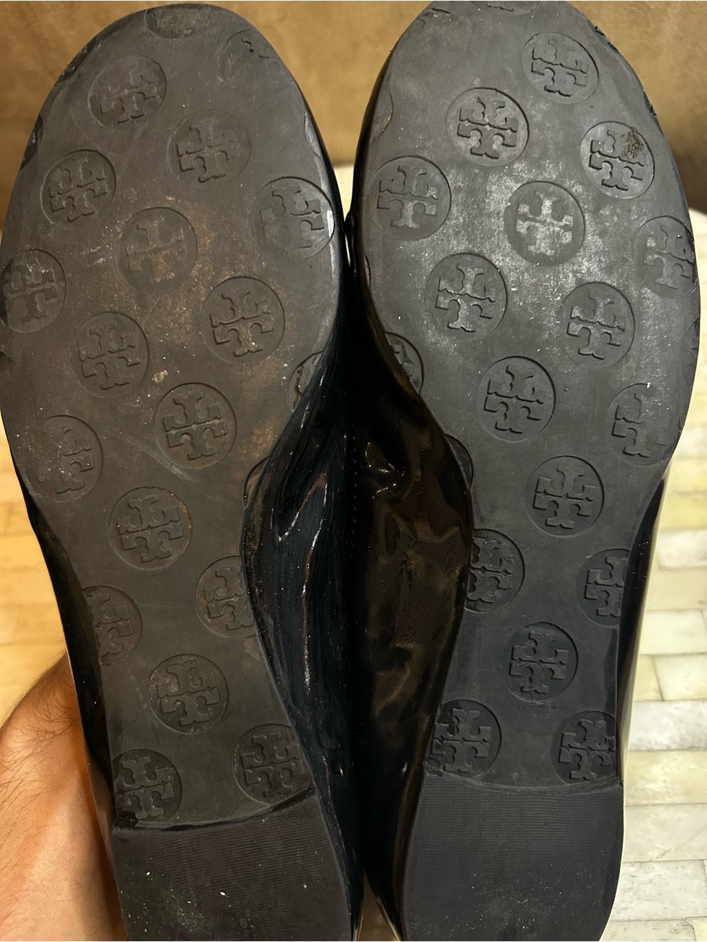 Tory Burch Reva black patent leather ballet flats size 7.5 - Picture 5 of 6